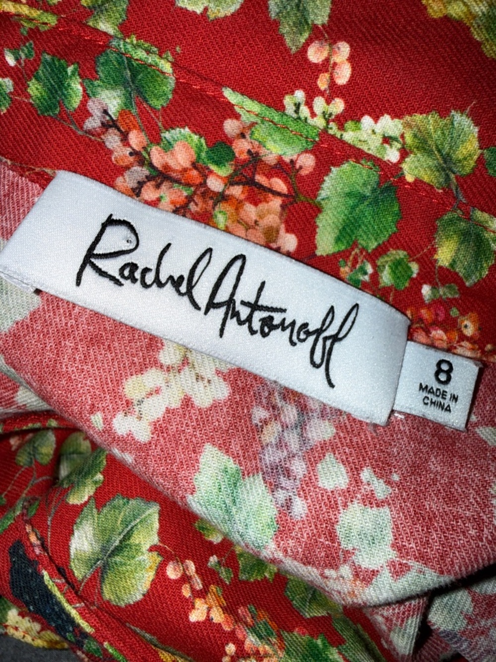 Rachel Antonoff House Red Gabbe Jumpsuit Size 8 - Picture 2 of 10